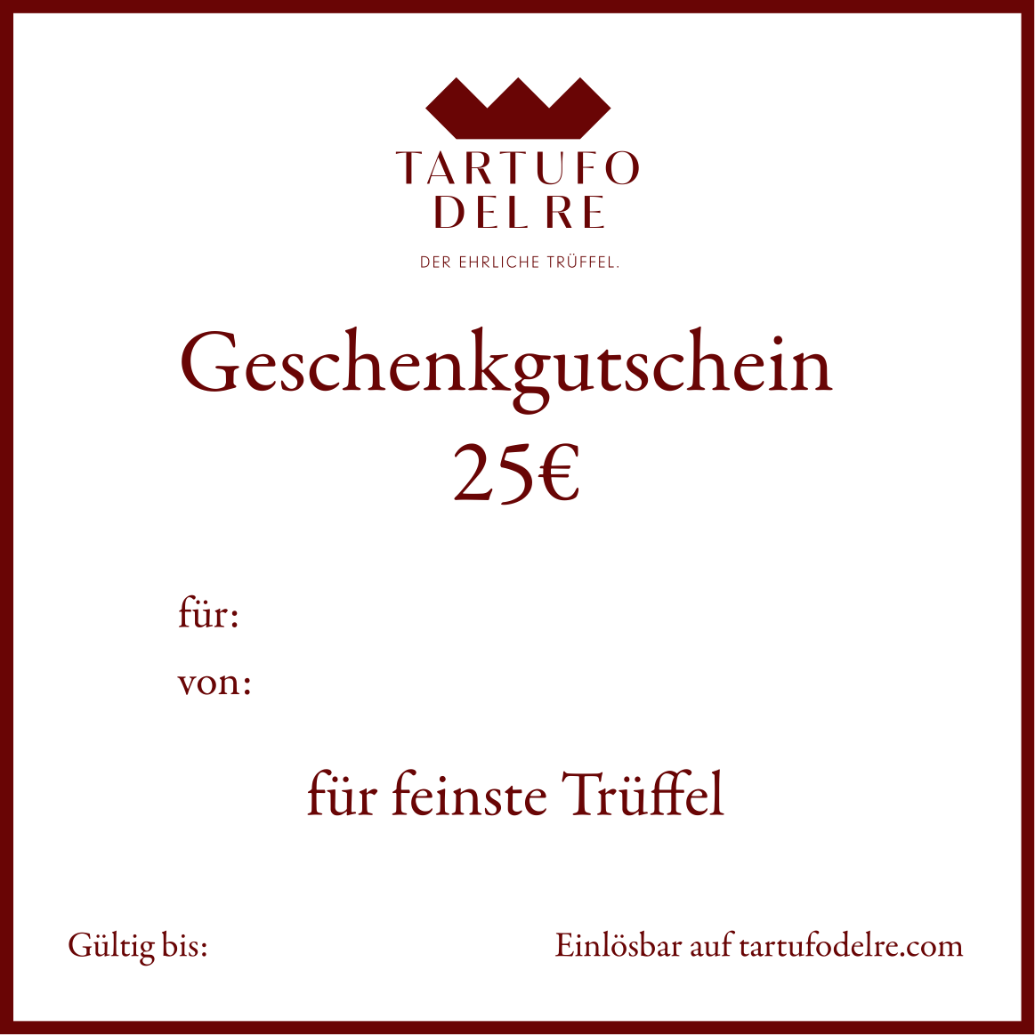 Geschenkgutschein 25€ - Testartikel!  Nicht bestellbar!